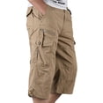 thumbnail image 2 of Pantalones cortos elásticos de 3/4 de longitud larga para hombre, pantalones de tres cuartos de combate tipo cargo con cintura, 2 of 4