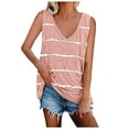thumbnail image 2 of TrendVibe365 V Neck Tank Tops for Women Summer Tunic Stripe Shirts Sleeveless Tees Blouse V Neck Tshirts Loose Fit Pullovers Outfits, 2 of 4