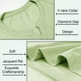 thumbnail image 5 of Ambiloof Men's slim fit muscle skinny V-neck casual t-shirt short sleeve muscle henley t-shirt fashionable business topsGreen/2XL, 5 of 6
