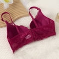 thumbnail image 5 of Fatuov Lace Underwire Bras for Women Supportive Solid Color Full Coverage Comfort Bra for Vacation, Push Up Lightly Lined Bra 38B, Wine, 5 of 5