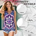 thumbnail image 7 of Jeiento Bohemian Tops for Women Mandala Flower Tank Top Sleeveless Shirts Plus Size Loose Fit Athletic Golf T-shirt Breathable Elastic Blouse Casual Business T-shirts,5XL, 7 of 7