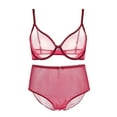 thumbnail image 3 of Varsbaby Women's Underwire Sheer Bra and High Waist Panties Sets, 3 of 5