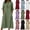Green, variant on YTCAMLO Cotton Summer Dresses for Women Casual Vacation Button V Neck Half Sleeve Long Dress with Pockets Lightweight Boho Maxi Dress
