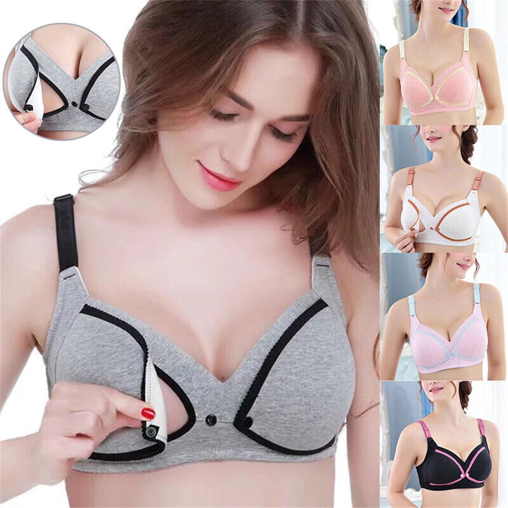 Maternity Nursing Bra Pregnancy Breastfeeding Gathered Lingerie Soft