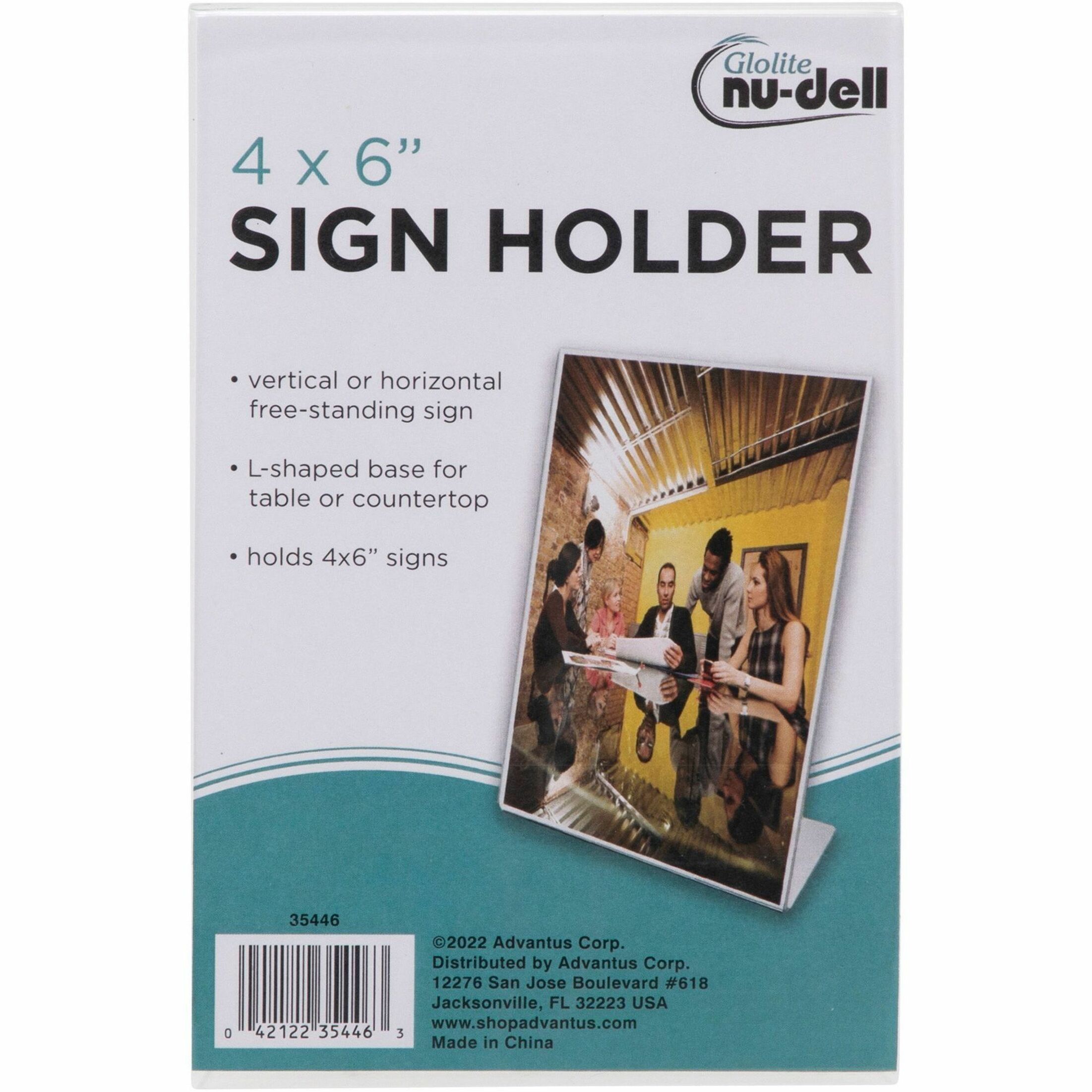 nudell, NUD35446, NuDell Clear Plastic Sign, 1 Each, Clear