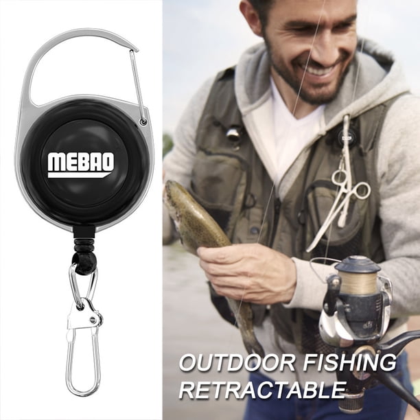 Retractor De Pesca Con Mosca Pesca con mosca Retractor Herramientas Extractor Keeper Retráctil Llavero Carrete Titular
