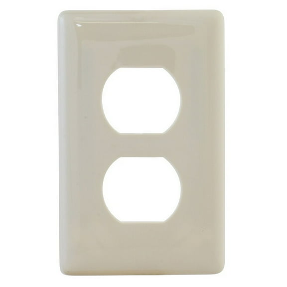 Hubbell 1-Gang Light Almond Single Duplex Screwless Midsize Wall Plate NPS8LAZ