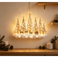 thumbnail image 7 of Illuminated Christmas Forest Wall Ornament 3D Snow Covered Trees Reindeer House for Indoor Holiday Wall Decoration, 7 of 7