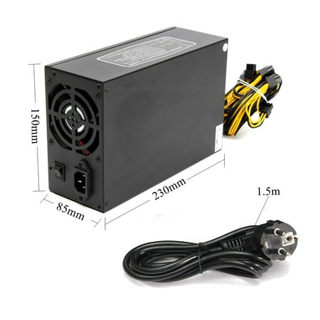 1800W 92% ETH ATX Mining Machine Power Supply For 6 GPU bitcoin miner ETHEthereum Antminer S7 S9 T9 E9 A4 A6 A7,MAX. Power (Best Power Supply For Antminer S7)