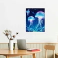 thumbnail image 2 of Lingy blue Ocean Life Theme Canvas Prints Wall Art Paintings for Living Room Wall Artworks Sea Animal  jellyfish Pictures Bedroom Decorations Home bathroom Wall decor posters 16x20 in, 2 of 4