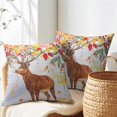 thumbnail image 5 of GZHJMY Watercolor Moose Throw Pillow Covers - Forest Elk Animals Pillow Cover Nature Woodland Wildlife Pillowcase for Sofa Bed Room Home Decor 18 x 18 Inch Set of 2, 5 of 7