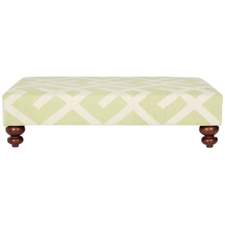 Ottoman in Light Green and Ivory Finish