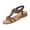 Black, variant on Silver Women'S Sandals Open Toe Wedge Heel Rhinestone Embellished Elastic Back Strap Cushioned Footbed Lightweight Non Slip Outsole Comfortable Size 36