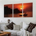 thumbnail image 2 of Nawypu Large Framed Wall Art Ready to Hang Tropical sunset Canvas Print Artwork Wall Art Painting Pictures Home Office Wall Décor Modern Poster 12''x16''X3 Panels, 2 of 4