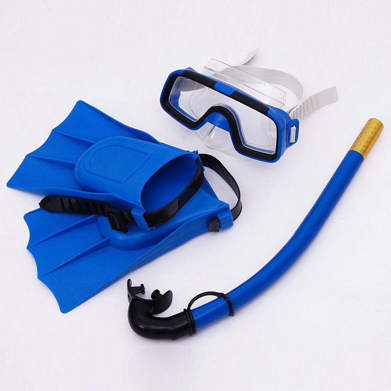 Boys Girls Kid Diving Mask Set Anti-Fog Swimming Goggle Masks Snorkel Fins Kit 