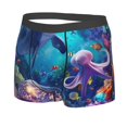 thumbnail image 2 of Daiia Underwater Turtle Dolphin Octopus Men's Underwear Boxer Briefs, Cotton Stretch Moisture-Wicking Underwear-X-Large, 2 of 9