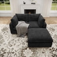 thumbnail image 5 of bokifol 67" Loveseat Sofa with Ottoman for Living Room,Modern Chenille Comfy L Shaped Couch,Black, 5 of 16