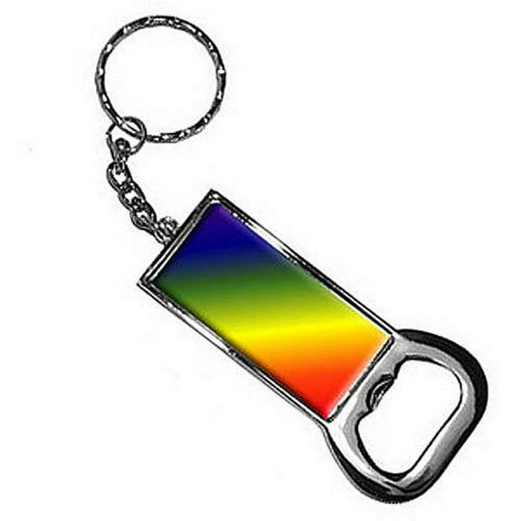 Rainbow Keychain Key Chain Ring Bottle Bottlecap Opener