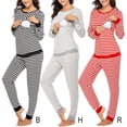 thumbnail image 3 of UP TO 15% OFF! Women's Maternity Nursing Pajama Set Breastfeeding Sleepwear Set Long Sleeve Top & Pants Pregnancy PJS, Gray, M, 3 of 5