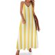 thumbnail image 1 of Vestido sin mangas de rayas verticales amarillas y blancas, vestido de verano suelto, vestido sexy para mujer, verano, 1 of 7