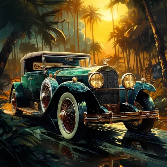 Diamond Painting Kits for Adults Vintage Car Full Drill DIY Diamond Art for Adults Beginners Picture Art Crystal Painting for Home Wall Decor