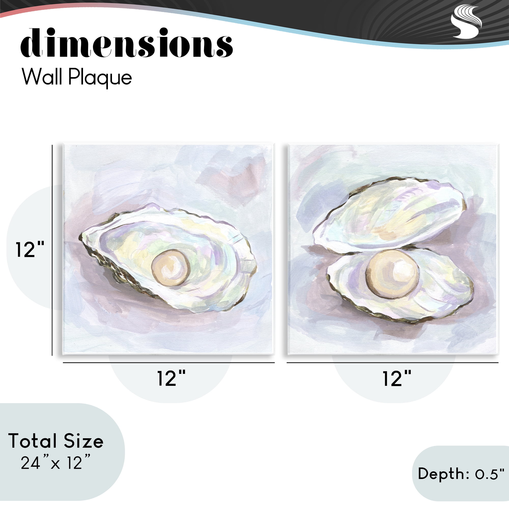 Stupell Industries Aquatic Silent Opals 2 Piece Wall Plaque Art Set, design by Melissa Wang