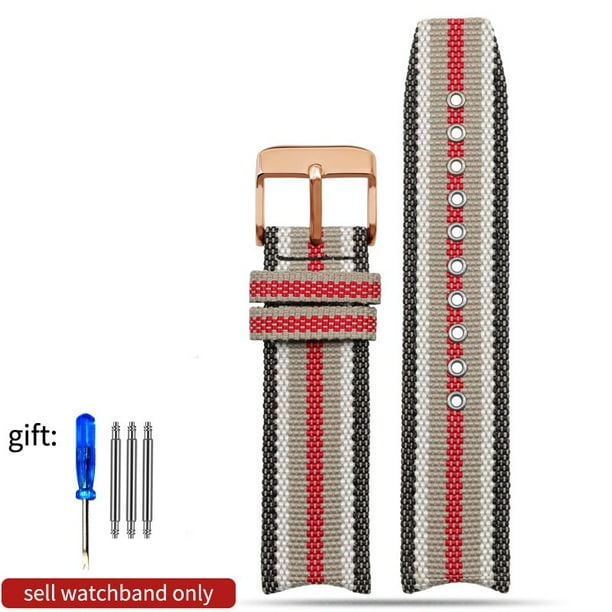 Correa de reloj de nailon para Burberry Bu7600 7601 7602, accesorios de pulsera de cuero para hombre, 22mm qym unisex