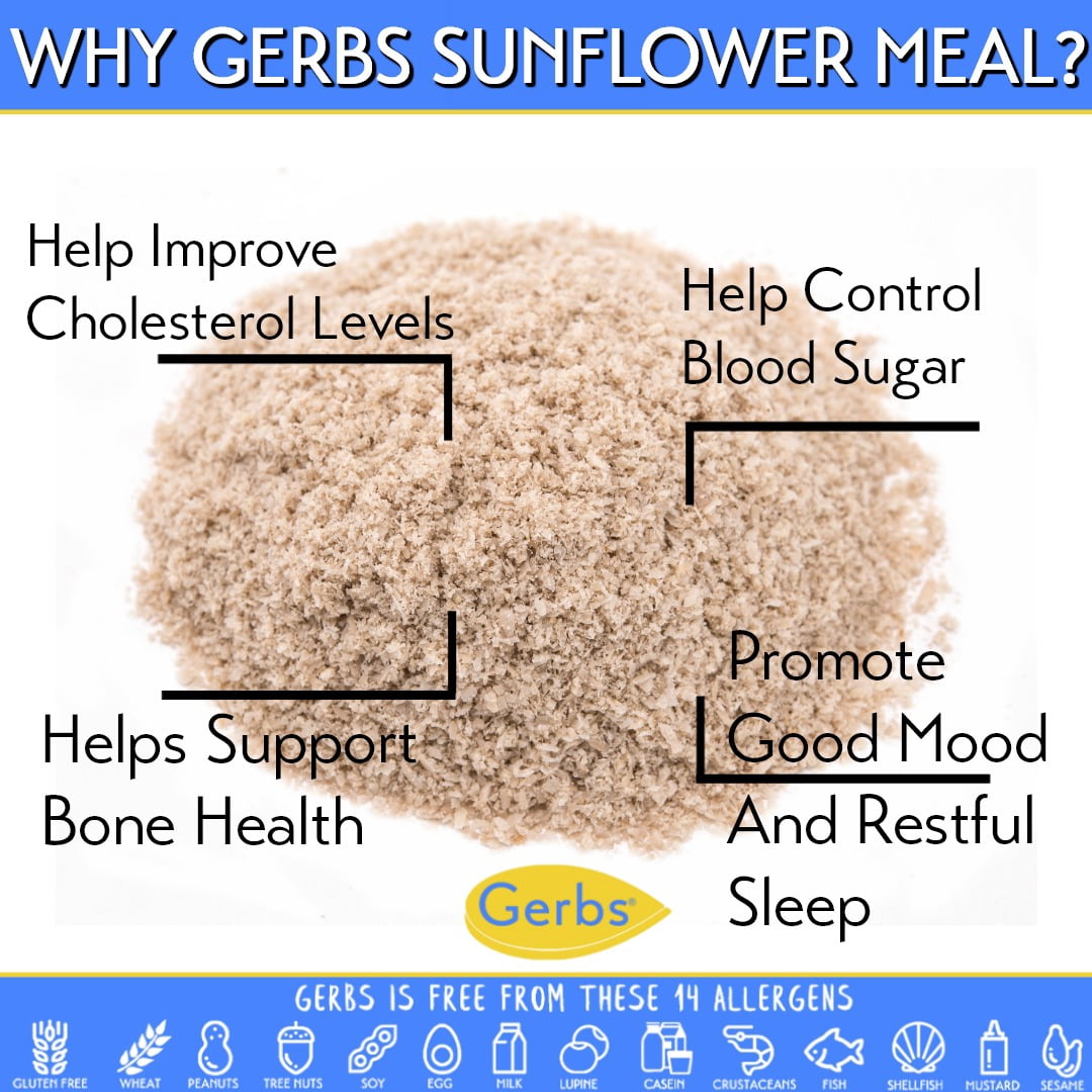 Ground Raw Sunflower Seed Meal By Gerbs - 2 LBS - Top 14 Food Allergen Free & Non GMO - Vegan - Kosher - Full Oil Content