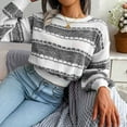 thumbnail image 5 of Fesfesfes Women Sweaters Casual Round Neck Long Sleeve Loose Sweater Fall Blouse Pullver Tops, 5 of 8