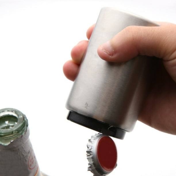 Beer Bottle Opener (Stainless) Automatic Bottle Opener, No Damage to