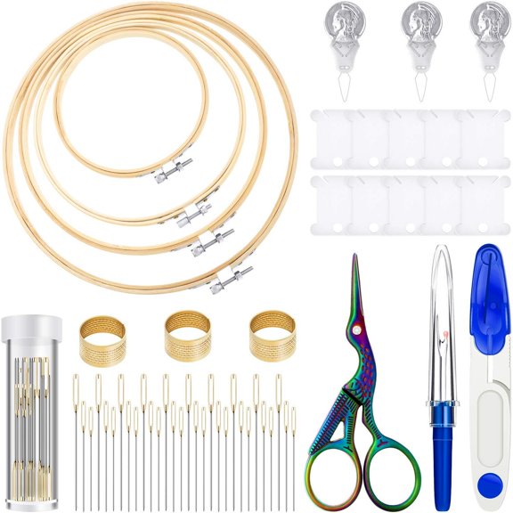 1set Cross Stitch Tool Embroidery Starter Kit Includes Sewing Scissors Needle