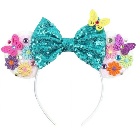 Butterfly Inspired Mickey Ears / Flower Mouse Ears / Headband / Red Ears / Pink Ears