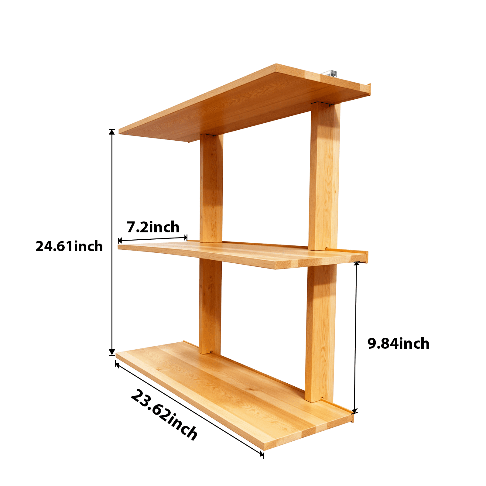 Multi-Modality Adjustable Wooden Floating Wall Shelf, 3 Tier Wall-Mounted Display Shelves,Bathroom Shelves,Over the Toilet Storage,Bookshelf，Floating Shelf for Wall