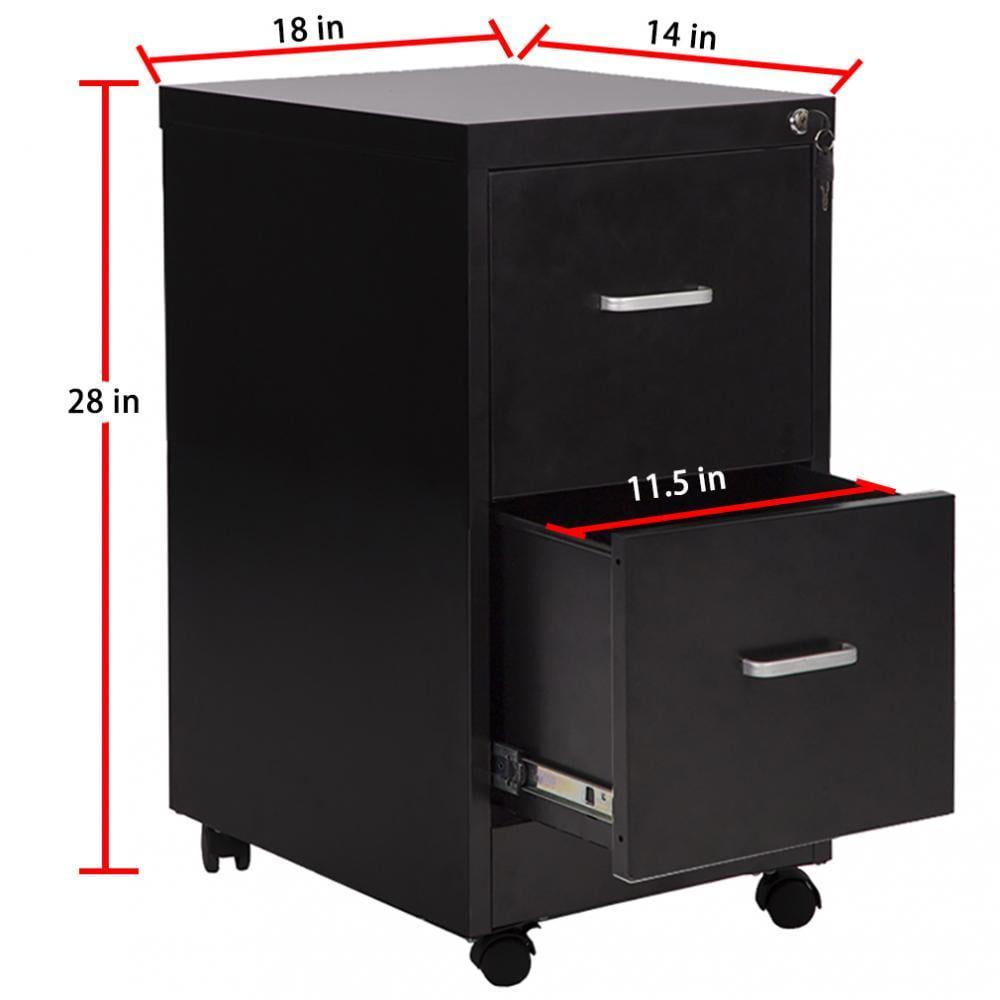 18 Wide 2 Drawer Letter Size Steel File Cabinet With Lock And 4 Wheels Walmart Com Walmart Com