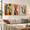Boho wall art 1, variant on 3d Geometric Neutral Abstract Face Framed Canvas Wall Art Set