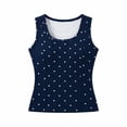 thumbnail image 3 of Tank Tops for Women Polka Dot Tops 2026 Sleeveless Ribbed Knit Shirts Summer Casual Sweater Vest(Navy,XL), 3 of 3