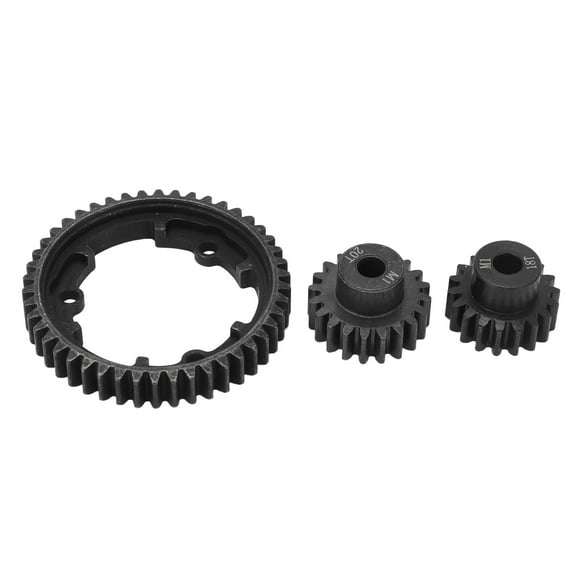 46T Spur Gear, M1 18T Pinion Hard Steel Anti Rust Black For Remote Control Car