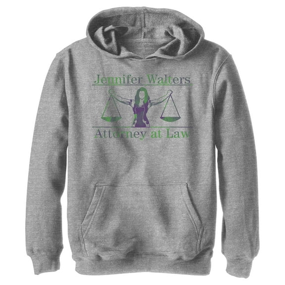 Boy's She-Hulk: Attorney at Law Muscle Lawyer  Pull Over Hoodie Athletic Heather X Large