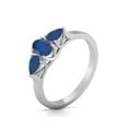 thumbnail image 2 of Oval and Pear Cut Natural Sapphire Gemstone Ring in 14K White Gold (Size: 5.5), 2 of 6