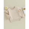 thumbnail image 3 of Meihuid Girl Casual Sweatshirts Toddler Solid Color Crew Neck Pullovers Tops, 3 of 9