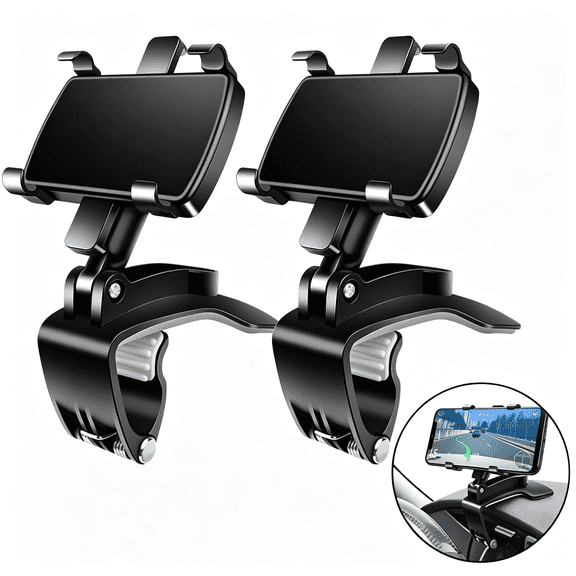 GJX Car Phone Mount,Cell Phone Holder for Car 360 Degree Rotation Dashboard Clip Mount Car Phone Holder Compatible for Iphone 11 13/12 Pro Max 8 8Plus S10 S9