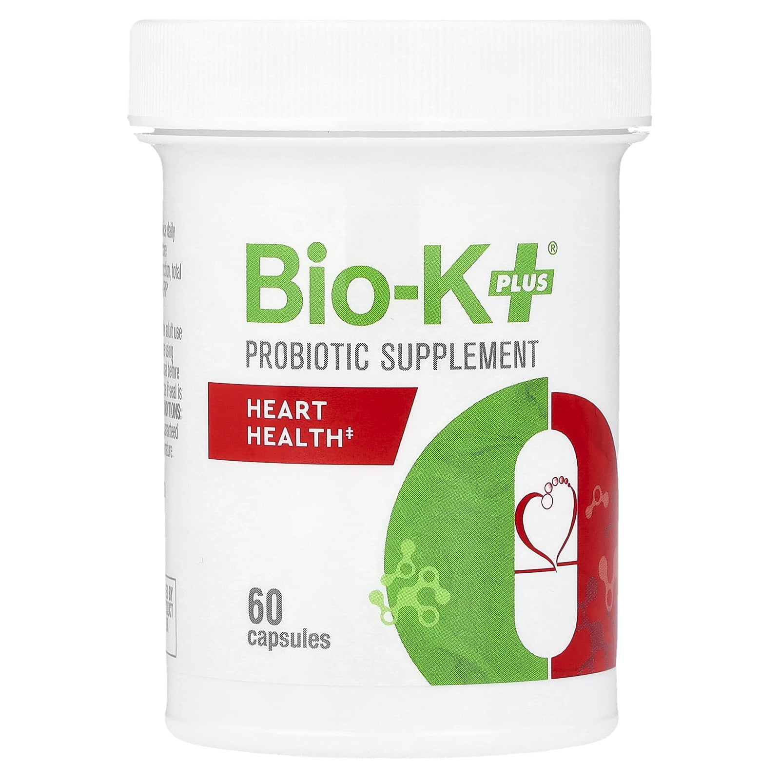 Bio-K+ Probiotic Supplement, Heart Health, 60 Capsule