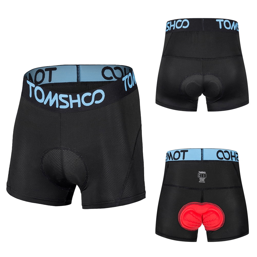 TOMSHOO Men's 3D Padded Bicycle Underwear Breathable Lightweight Bike Riding Cycling Shorts Underpants by