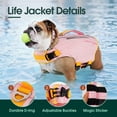 thumbnail image 3 of Kuoser Dog Life Jacket, High Flotation Dog Life Vest with Rescue Handle for Swimming Boating, Reflective Pet Safety Life Preserver for Small Medium Large Dogs, Pink, S, 3 of 8