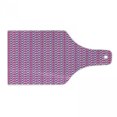 thumbnail image 1 of Geometric Cutting Board, Hand Drawn Sketch Style Triangle Pattern with Brush Marks Abstract Stripes, Tempered Glass Cutting and Serving Board, Wine Bottle Shape, Purple and Pink, by Ambesonne, 1 of 1