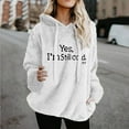 thumbnail image 2 of Htigea Women's Hooded Sweatshirts Sherpa Fleece Long Sleeve Tops Casual Loose Hoodies with Pockets Soft Homewear White XXXL, 2 of 6