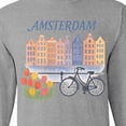 thumbnail image 4 of Inktastic Amsterdam Cityscape with Bicycle and Tulips Long Sleeve T-Shirt, 4 of 5