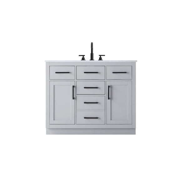 Elegant Kitchen and Bath Alden 42 Inch Single Bathroom Vanity In Grey