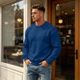 thumbnail image 6 of Mens Crewneck Sweatshirt Casual Long Sleeve Pullover Shirts For Men Fall Slim Fit Athletic Round Neck Lightweight Tops, 6 of 6