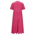 thumbnail image 6 of OSFVNOXV Plus Size Boho Dresses for Women Summer 2025 Maxi Nightgown Dress Ruched Pleated Flowy Swing Button Down Shirt Dress ,Sizes S-5XL, 6 of 7